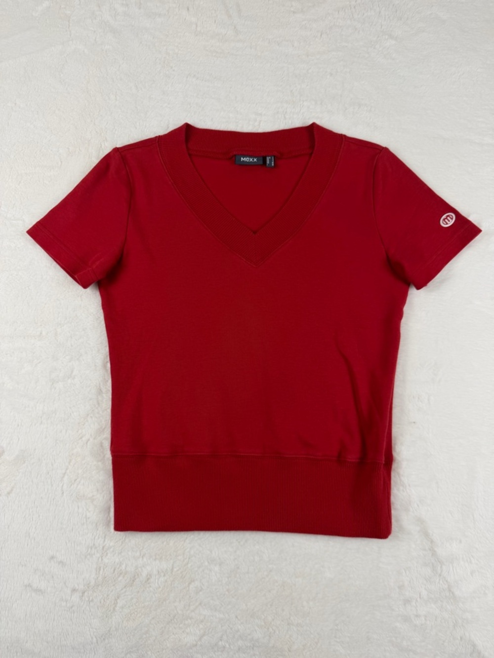 MEXX Women's Red V-Neck Short Sleeve Top